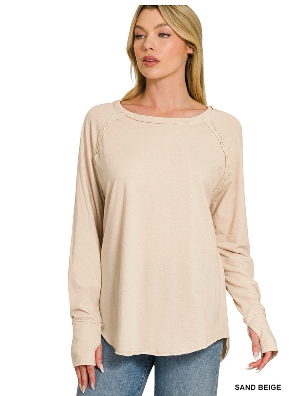 #306 ZENANA COTTON LONG SLEEVE TOP